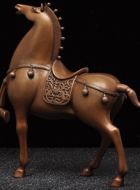 紫铜金戈铁马摆件马到成功前程似锦生肖马家居客厅玄关酒柜装饰品