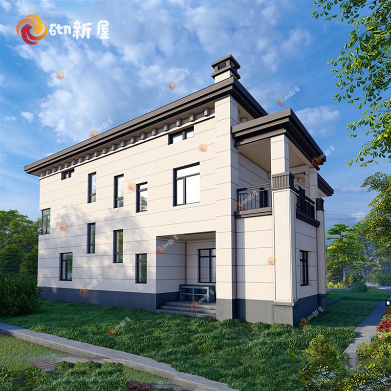 B271农村自建房两层框架结构别墅设计图纸房屋效果图施工图全包 - 图2