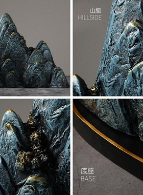 中式假山石摆件造景小盆景客厅办公室山水摆设室内玄关桌面装饰品