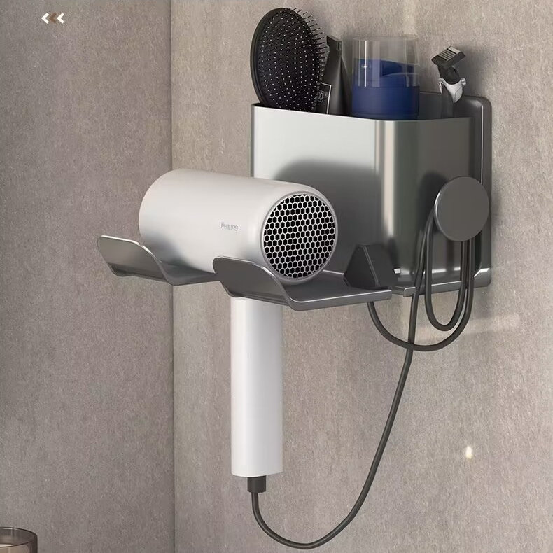 家用吹风机置物架浴室免打孔吹风机架卫生间收纳架壁挂式收纳架子,淘宝优惠券,粉丝福利购,淘宝优惠卷
