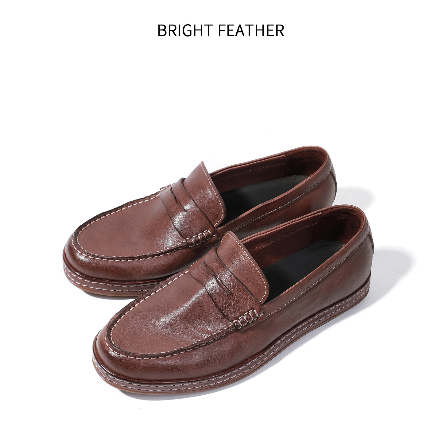 英伦风休闲乐福鞋男士马皮商务休闲皮鞋手工便士鞋真皮公务一脚蹬,淘宝优惠券,粉丝福利购,淘宝优惠卷