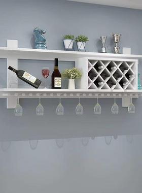 现代美式创意酒柜酒架墙上置物架菱形酒格餐厅实木壁挂酒柜红酒架