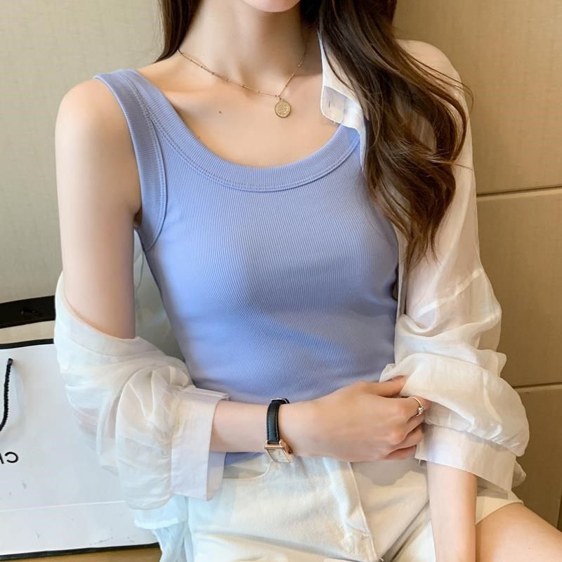 糖果色吊带背心女2024春夏新款遮副乳露锁骨修身内搭外穿无袖上衣,淘宝优惠券,粉丝福利购,淘宝优惠卷