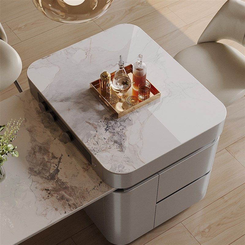 岛台餐桌一体可伸缩多功能家用小户型现代厨房电磁炉轻奢岩板导台,淘宝优惠券,粉丝福利购,淘宝优惠卷