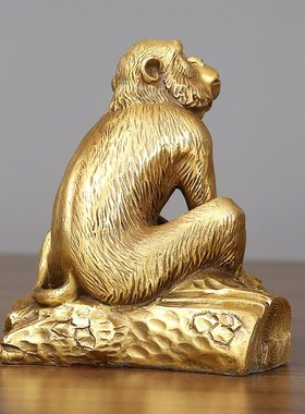 铜猴子摆件十二生肖猴工艺品办公桌客厅摆设家居装饰品开业礼品