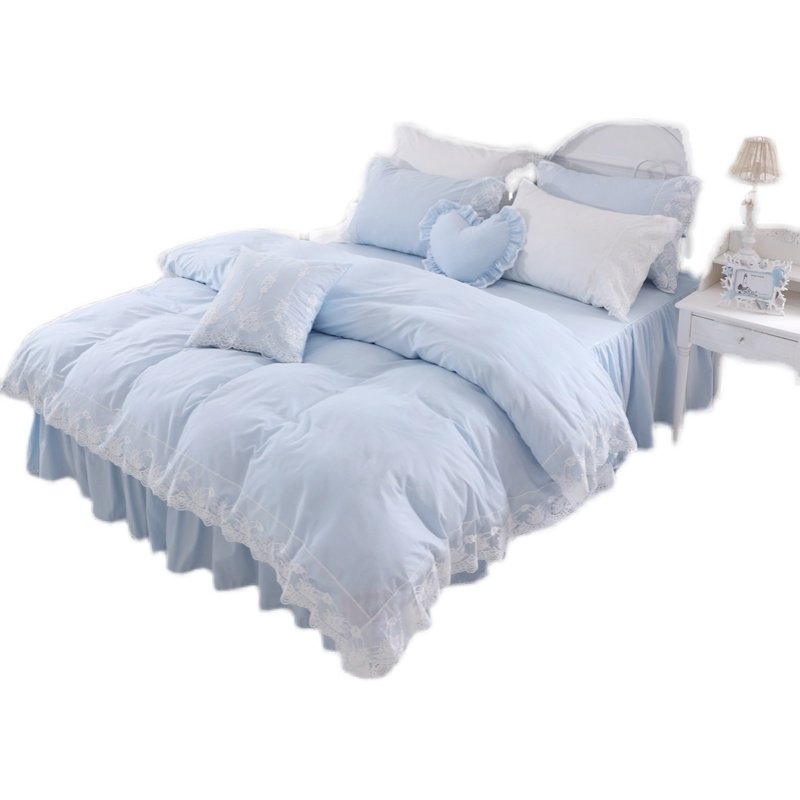 网红全棉4四件套k100公主风简约蕾丝小清新被套床上用品1.8m床,淘宝优惠券,粉丝福利购,淘宝优惠卷