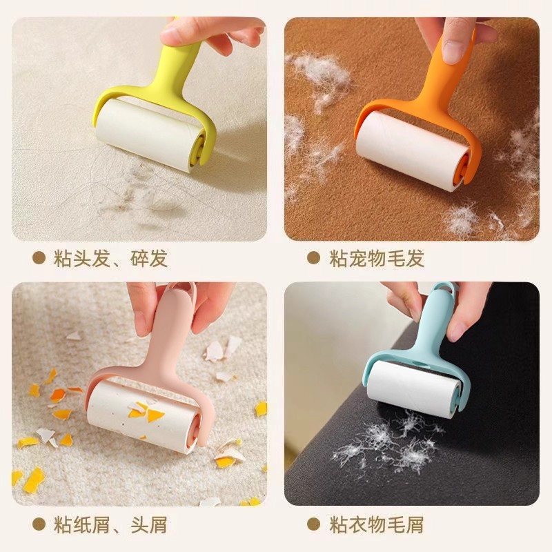 迷你粘毛器滚筒可撕式替换纸小型便携滚刷高粘度毛发猫毛衣服神器 - 图3
