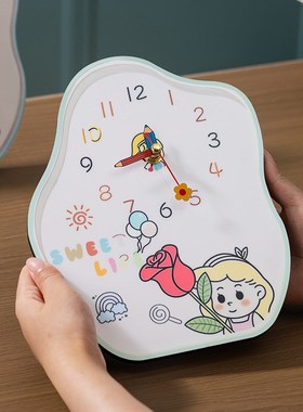 装饰桌面时钟静音钟表床头柜创意爱儿童房新款台式座钟