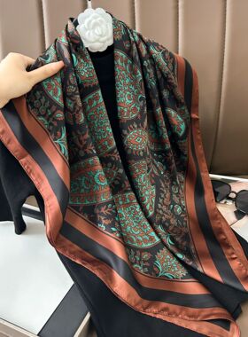 大方巾爆款丝巾春秋冬款洋气时尚职业领巾女围巾丝巾小方巾