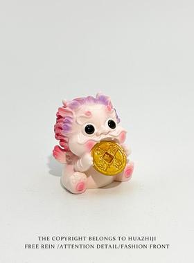 【粉色普陀貔貅 财随百世】招财办公室工位桌面摆件可爱车载饰品