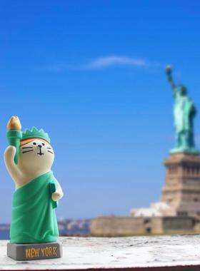 旅行 旅游 环游世界 纪念旅猫日式猫熊猫zakka地球仪桌面摆件