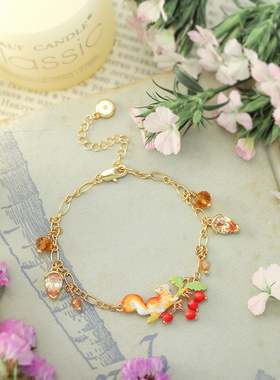 SELENICHAST松鼠可爱手链轻奢小众设计送女友生日礼物配饰手饰