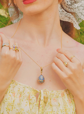 SELENICHAST海洋系列海龟彩蛋项链小众高级感吊坠女友生日礼物