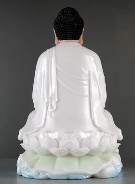 汉白玉水莲描金如来佛祖释迦牟尼佛像佛释迦摩尼阿弥陀佛像药师佛