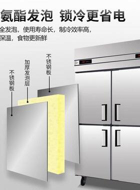 穗凌四门冰箱商用冰柜酒店高身厨房冷藏冷冻柜立式不锈钢速冻雪柜