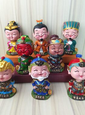 三国演义人物工艺品摇头小摆件诸葛亮关羽公仔玩偶中国风特色礼品