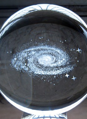 发光银河系水晶球桌面小夜灯摆件星空玻璃球装饰品生日礼物女毕业