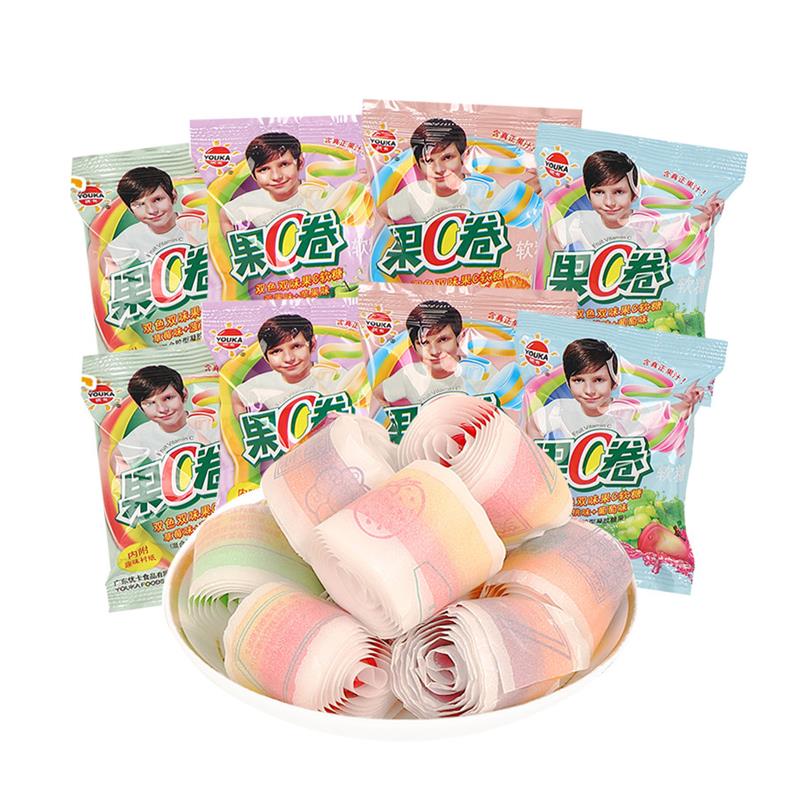 新日期优卡果C卷软糖果汁卷纸卷糖果8090后怀旧小时候零食 - 图3