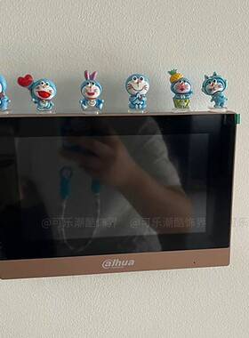 叮当猫入户对讲电话可视门铃装饰小摆件玄关客厅家居饰品遮挡创意