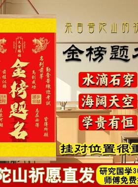 普陀山学生中高考研金榜题名挂画文昌鱼跃龙门油画布家用装饰挂画