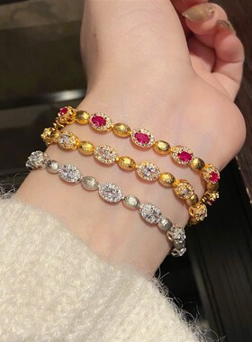 鎏金光年中古双层手链气质百搭叠戴双层手串轻奢高级手饰配饰