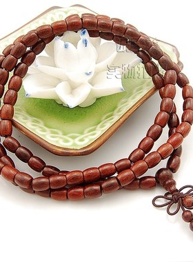 手工椭圆珠小叶紫檀108颗珠念珠手链男饰品经典手串女