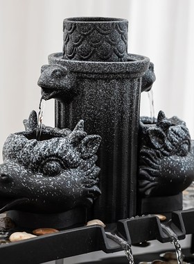 庭院缸石槽鱼缸景观造景过滤循环水流G水生财摆件叠水出水口流水