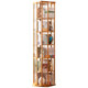 Rotating bookshelf floor-standing shelf bookcase home storage cabinet children's living room simple solid wood display stand