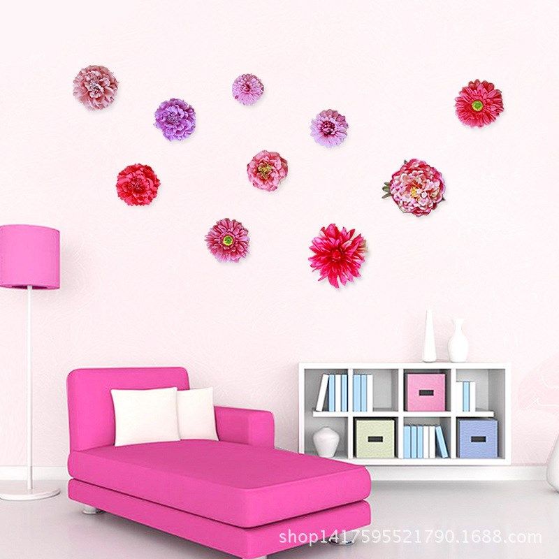 立体向布艺花朵墙贴 婚房床头卧室温馨浪漫花朵客厅 少儿房间墙贴,淘宝优惠券,粉丝福利购,淘宝优惠卷