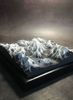 冬官手作 水泥石膏雪山摆件扩香石扩香器k2乔戈里峰模型工艺品