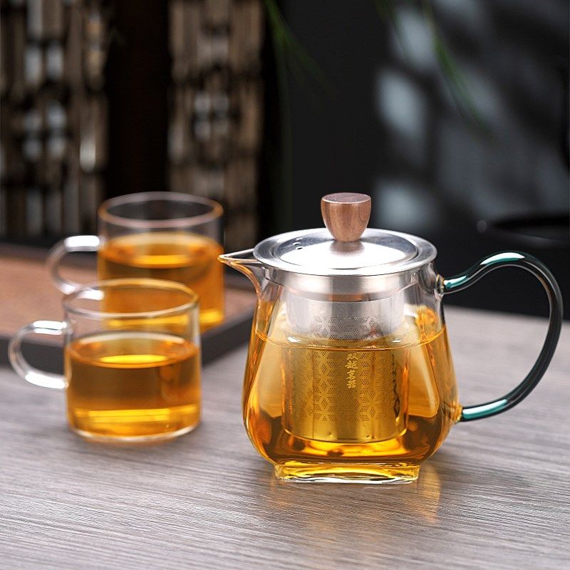 玻璃泡茶壶方形小茶壶木把内胆过煮茶壶家用茶水分离单壶,淘宝优惠券,粉丝福利购,淘宝优惠卷