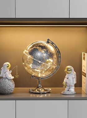地球仪摆件轻奢高级感小众宇航员太空人12岁男孩生日礼物客厅装饰