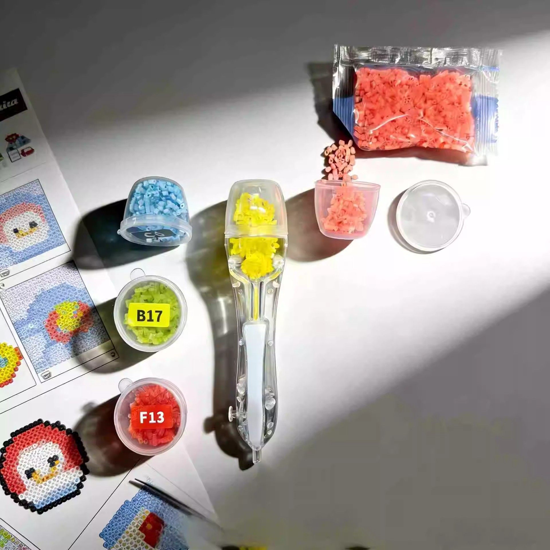 拼豆豆拼豆笔手工diy辅助工具点按式拼豆笔立体融合豆益智补充包6,淘宝优惠券,粉丝福利购,淘宝优惠卷