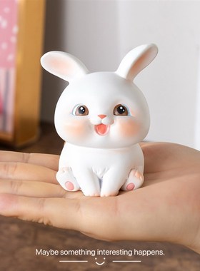 现代简约款全铜摆件《微笑兔》y客厅卧室办公桌书桌装饰品日常送