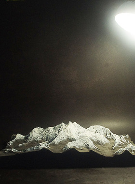 冬官手作 水泥石膏混凝土雪山珠穆朗玛峰珠峰模型扩香石白色