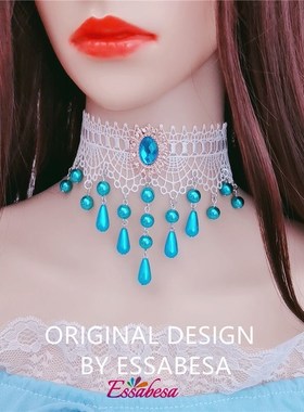 新复古宫廷项链汉服配饰仙气女神蕾丝锁骨链网红流苏项坠性感脖链