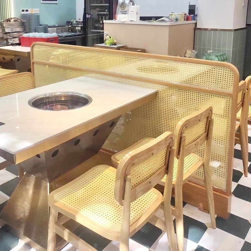 商用餐厅玻璃屏风沙发卡座t矮隔断酒吧火锅店半墙藤编带灯木纹围,淘宝优惠券,粉丝福利购,淘宝优惠卷
