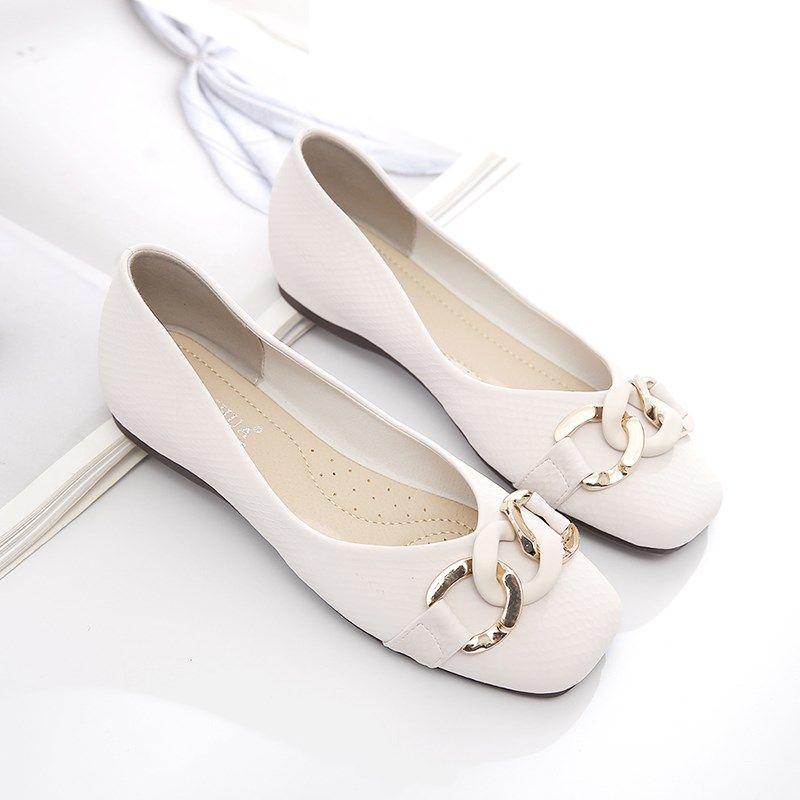 豆豆鞋女2024年新款夏季百搭浅口妈妈平K底鞋方头瓢鞋软底淑女单,淘宝优惠券,粉丝福利购,淘宝优惠卷