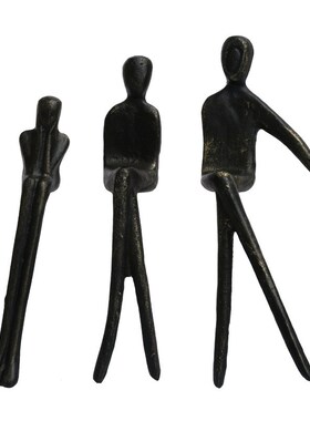 样板间金属人装饰品北欧铁艺创意装饰工艺品书房客厅书柜摆件