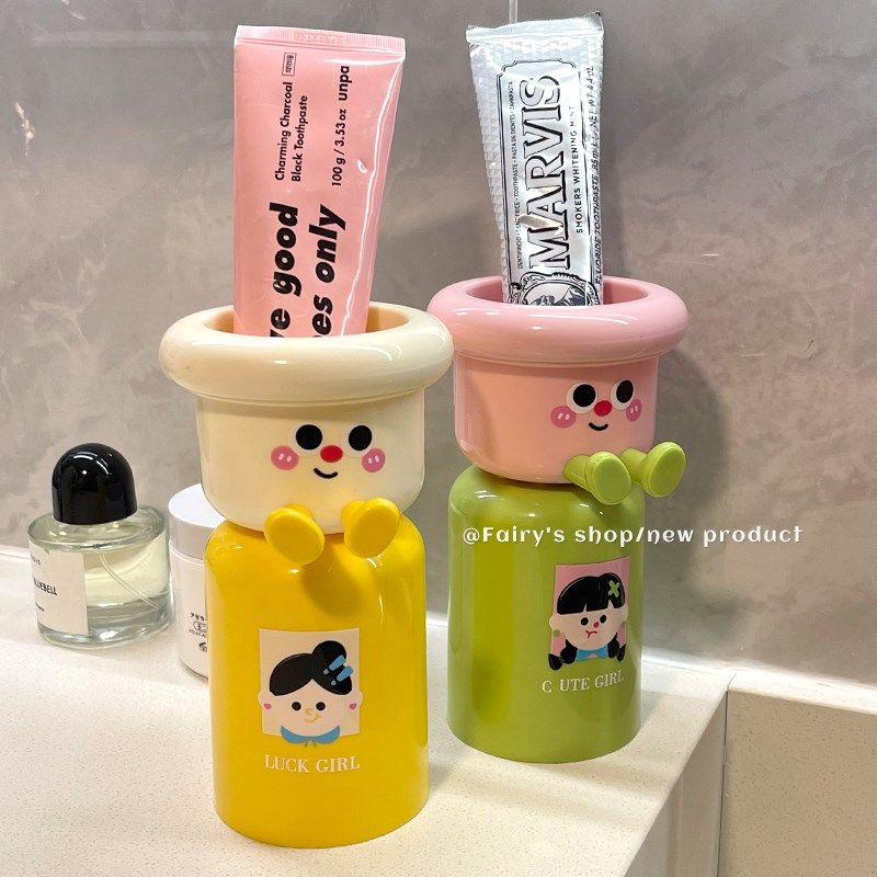 多巴胺牙刷收纳置物架磁吸牙杯家用洗漱台卫生间免打孔牙膏牙具架,淘宝优惠券,粉丝福利购,淘宝优惠卷