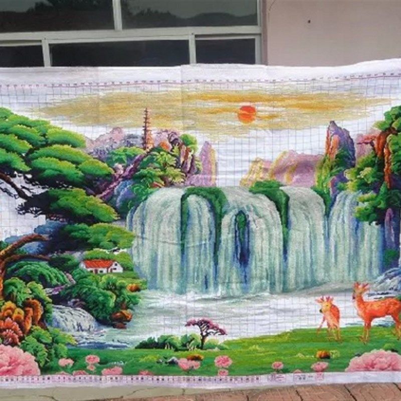 绣好的纯手工十字绣成品迎客松旭日东升福禄版2米机绣大幅出售,淘宝优惠券,粉丝福利购,淘宝优惠卷