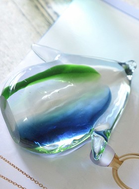 纯手工玻璃小摆件企鹅桌面装饰动物摆设创意生日礼品纸镇工艺品