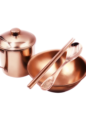 铜碗铜餐具白斑克星铜碗铜勺铜筷子纯铜纯手工铜勺子铜杯铜碗筷