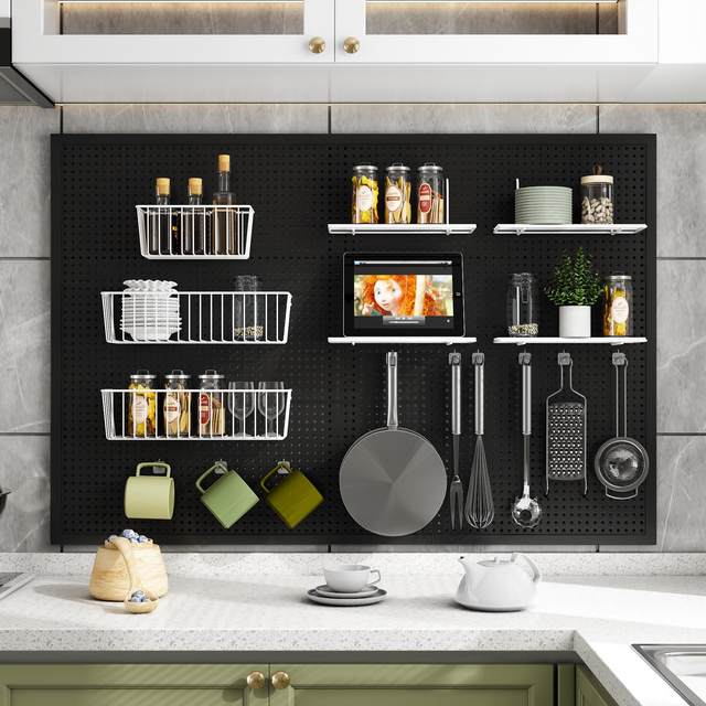 Round hole hole plate storage rack mobile phone accessories kitchen storage household wall hook hardware tool shelves