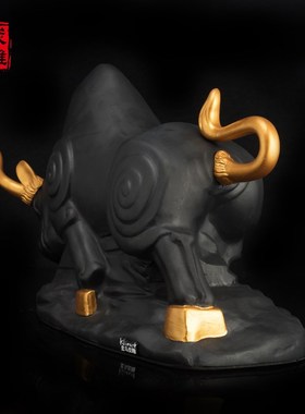 金乌炭雕 神牛 活性炭立体摆件 玄关酒柜书柜创意装饰品实用礼物