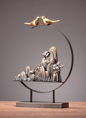 新中式家居书房博古架工艺品摆件轻奢创意玄关电视酒柜装饰品摆设