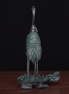 铜龟鹤摆件铜仙鹤龟鹤延年双鹤老人祝寿送长辈生日乔迁礼物礼品