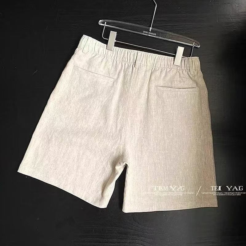 2025亚麻休闲男装短裤男士新款夏季薄款潮流宽松五分裤老钱风,淘宝优惠券,粉丝福利购,淘宝优惠卷