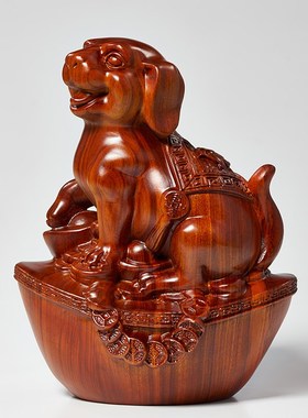 实木雕刻十二生肖摆件一套花梨木鼠牛虎兔龙蛇马羊猴鸡狗猪工艺礼