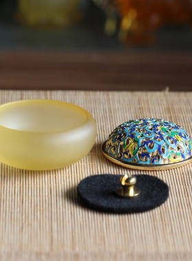 古法琉璃熏香炉家用室内摆放香篆炉盘香炉禅意香道熏香摆件用品